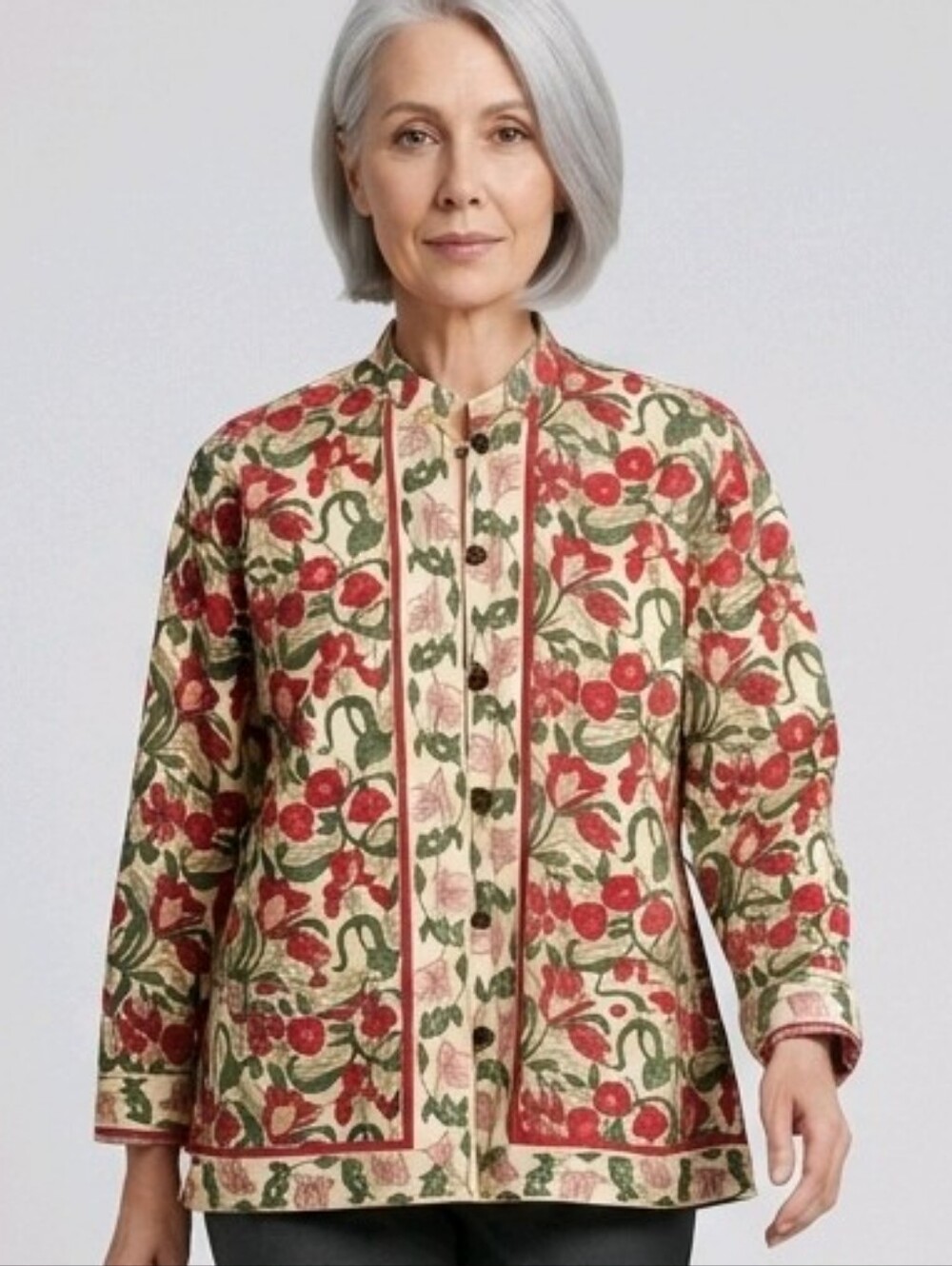 Vintage Orvis Shirt/Jacket L/XL Floral Reversible Handcrafted Cotton Cottagecore